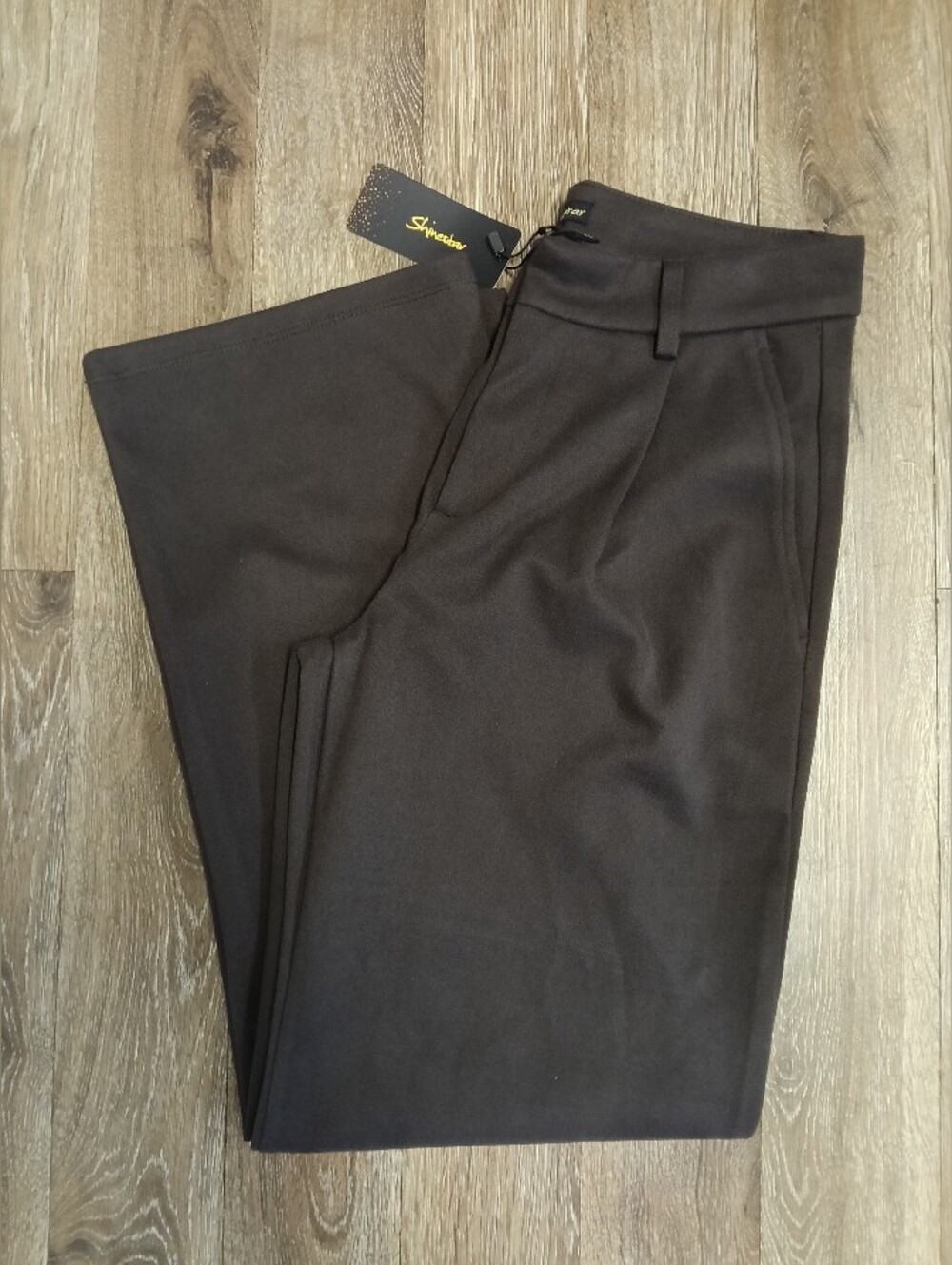 Shinestar Women's Brown Tailored Dress Trousers